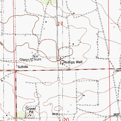 Topographic Map of Phillips Well, NM