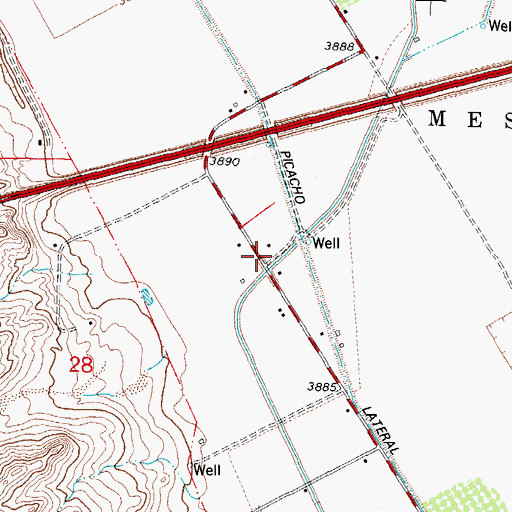 Topographic Map of Picacho Drain, NM