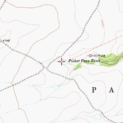 Topographic Map of Picket Pens Tank, NM