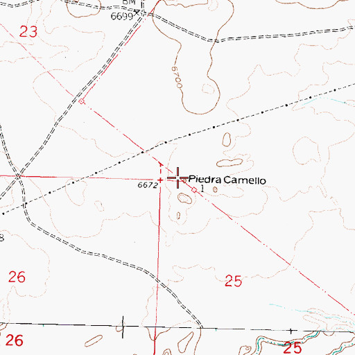 Topographic Map of Piedra Camello, NM