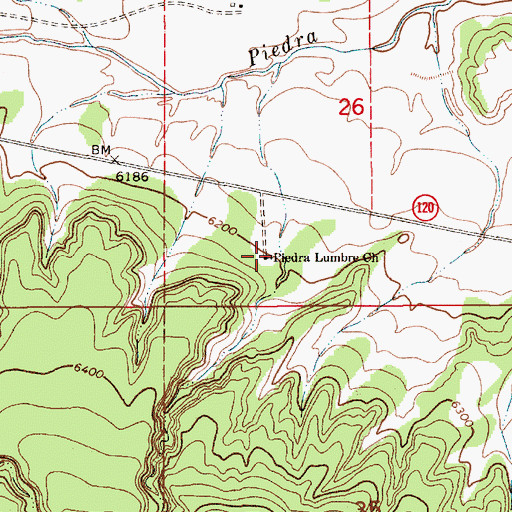 Topographic Map of Piedra Lumbre Church, NM