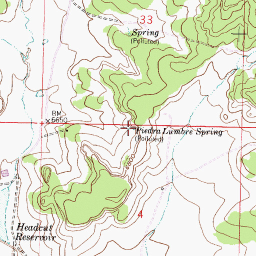 Topographic Map of Piedra Lumbre Spring, NM