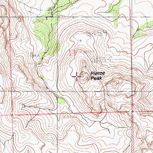 Topographic Map of Pierce Peak, NM