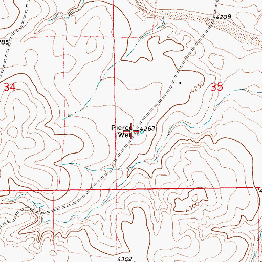 Topographic Map of Pierce Well, NM