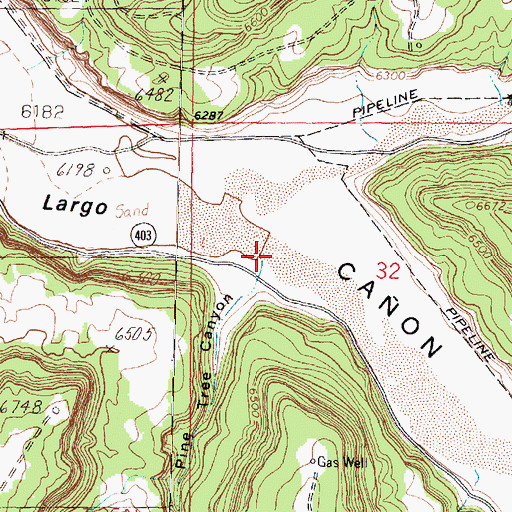 Topographic Map of Pine Tree Canyon, NM