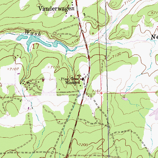 Topographic Map of Pine Tree Mission, NM
