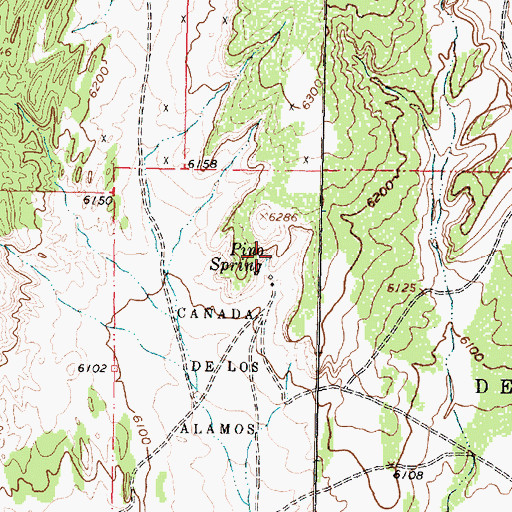 Topographic Map of Pino Spring, NM