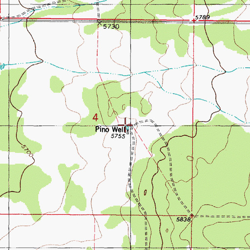 Topographic Map of Pino Well, NM
