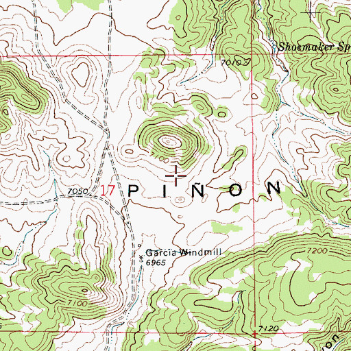 Topographic Map of Pion Hills, NM