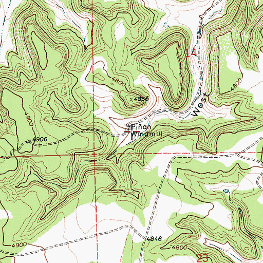Topographic Map of Pion Windmill, NM