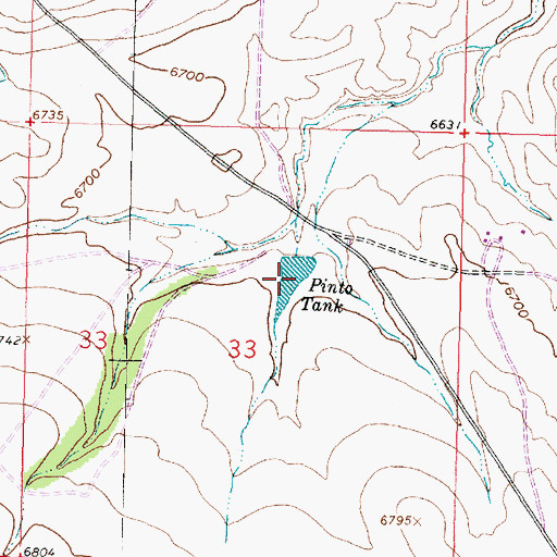 Topographic Map of Pinto Tank, NM