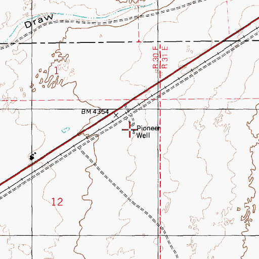Topographic Map of Pioneer Well, NM