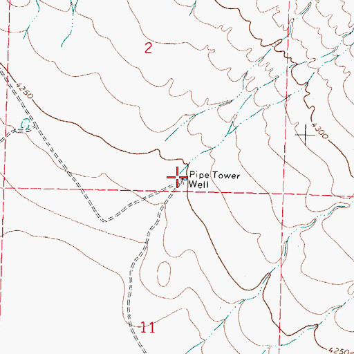 Topographic Map of Pipe Tower Well, NM