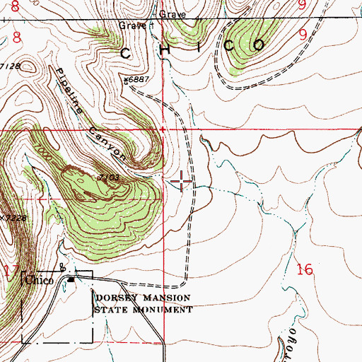 Topographic Map of Pipeline Canyon, NM