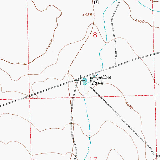 Topographic Map of Pipeline Tank, NM
