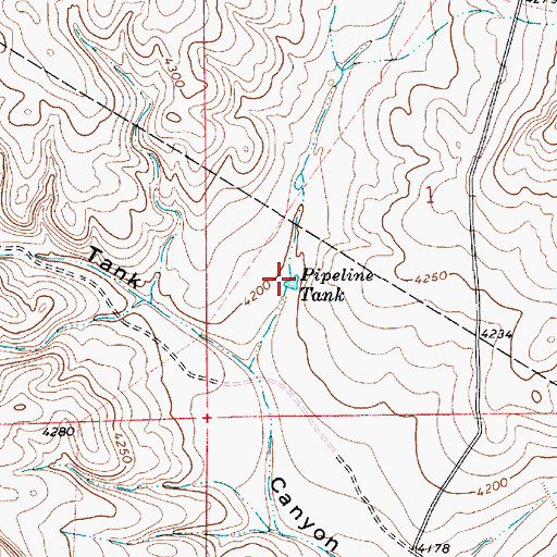 Topographic Map of Pipeline Tank, NM