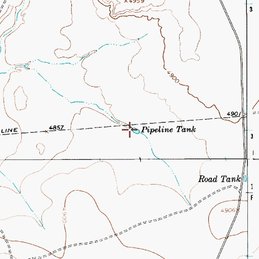 Topographic Map of Pipeline Tank, NM