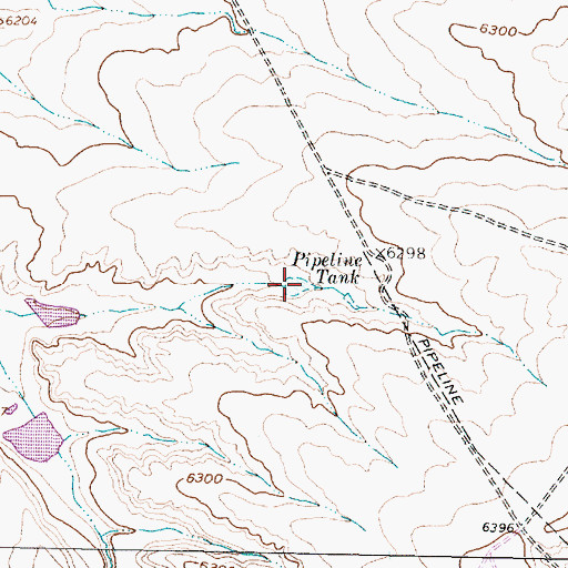 Topographic Map of Pipeline Tank, NM