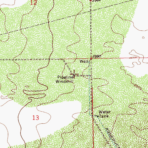 Topographic Map of Pipeline Windmill, NM