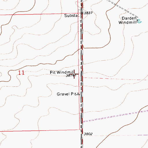 Topographic Map of Pit Windmill, NM
