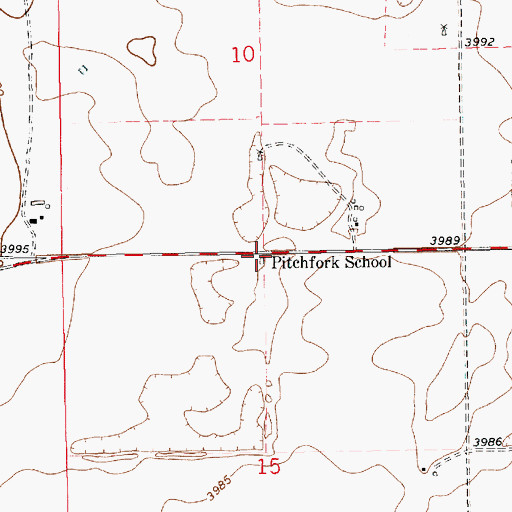 Topographic Map of Pitchfork School, NM