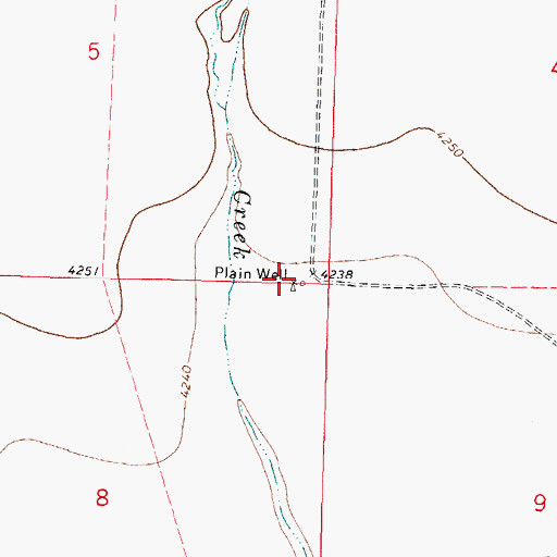 Topographic Map of Plain Well, NM