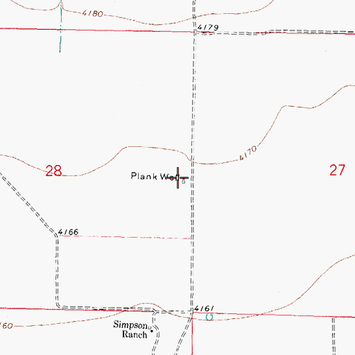 Topographic Map of Plank Well, NM