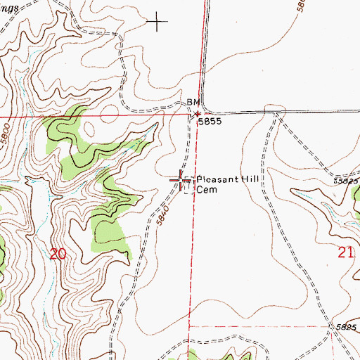 Topographic Map of Pleasant Hill Cemetery, NM