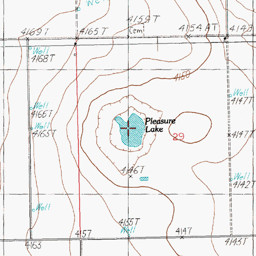 Topographic Map of Pleasure Lake, NM