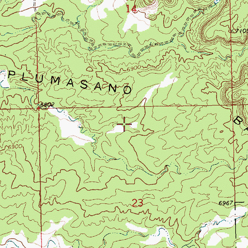 Topographic Map of Plumasano Basin, NM