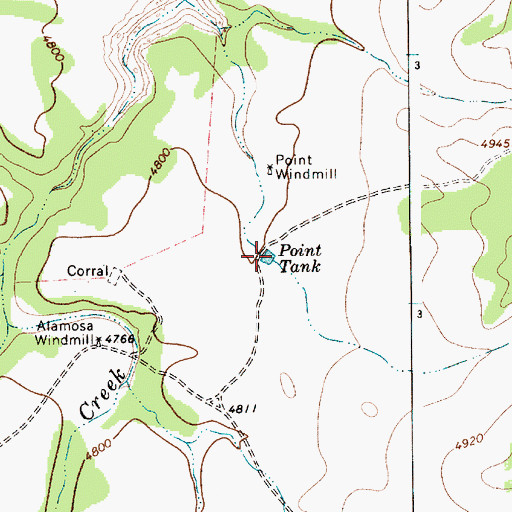 Topographic Map of Point Tank, NM