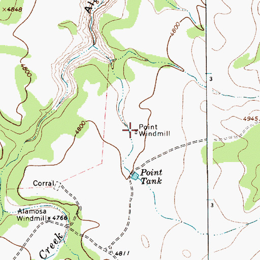 Topographic Map of Point Windmill, NM