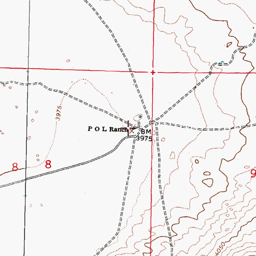Topographic Map of P O L Ranch, NM