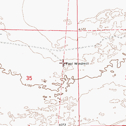 Topographic Map of Pool Windmill, NM