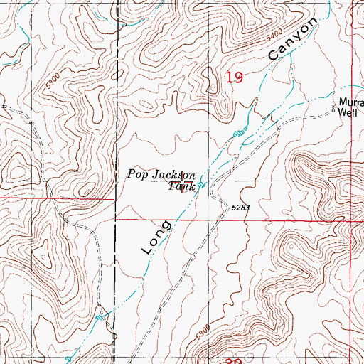 Topographic Map of Pop Jackson Tank, NM