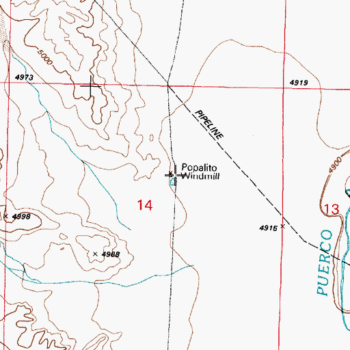 Topographic Map of Popalito Windmill, NM