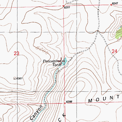 Topographic Map of Porcupine Tank, NM