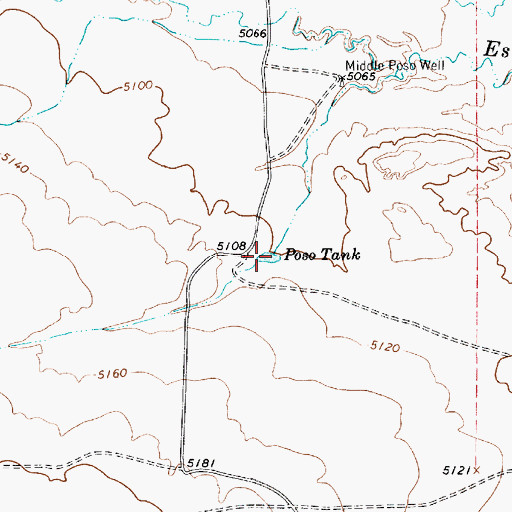 Topographic Map of Poso Tank, NM