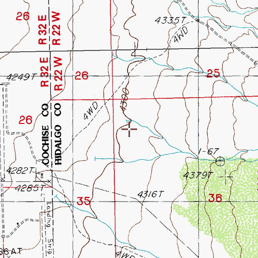 Topographic Map of Post Office Canyon, NM