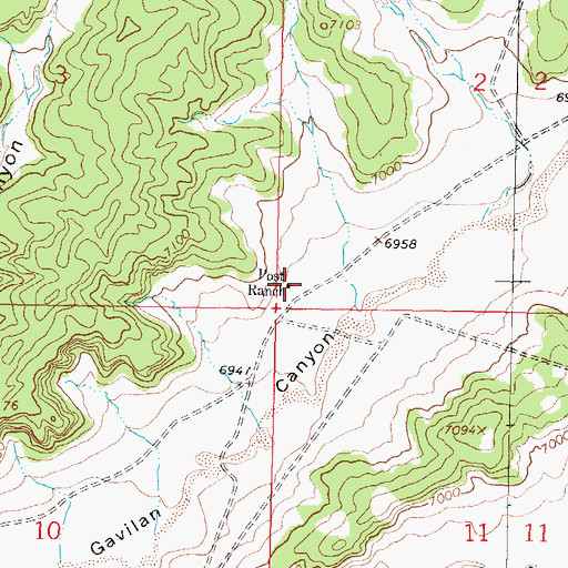 Topographic Map of Post Ranch, NM