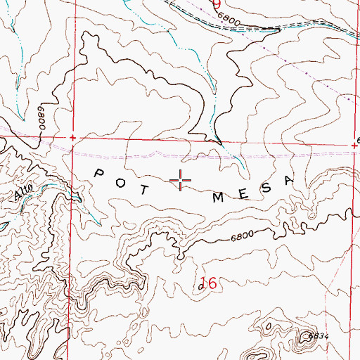 Topographic Map of Pot Mesa, NM