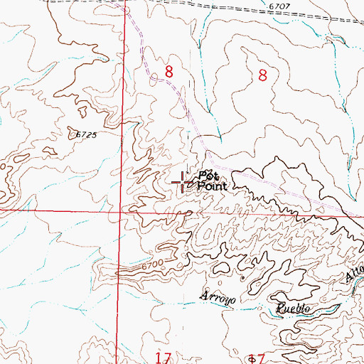 Topographic Map of Pot Point, NM