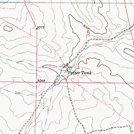 Topographic Map of Potter Tank, NM