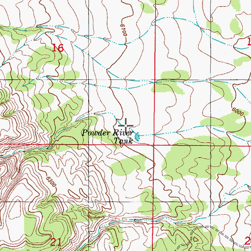 Topographic Map of Powder River Tank, NM