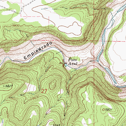 Topographic Map of Pozo Azul, NM