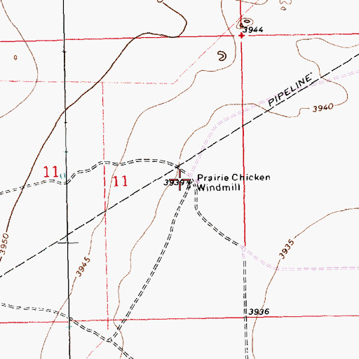 Topographic Map of Prairie Chicken Windmill, NM