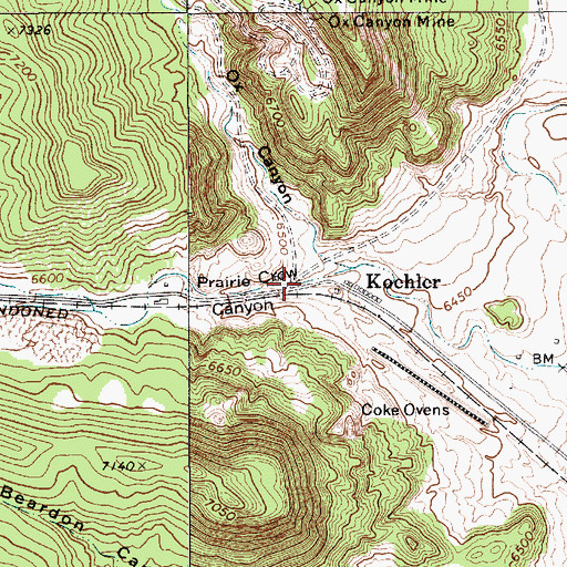 Topographic Map of Prairie Crow Canyon, NM