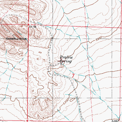 Topographic Map of Prairie Spring, NM