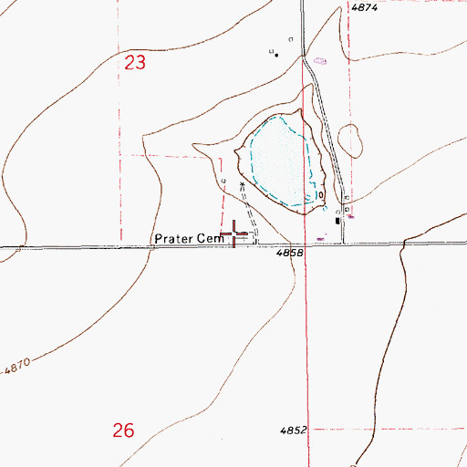 Topographic Map of Prater Cemetery, NM