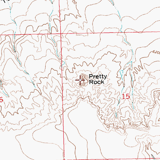 Topographic Map of Pretty Rock, NM